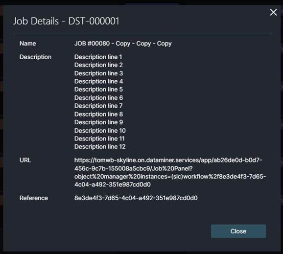 Job details dialog