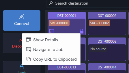 Context menu shown when the info icon is selected