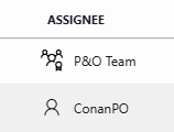 Contact and team assignee icons shown in the Ticketing app