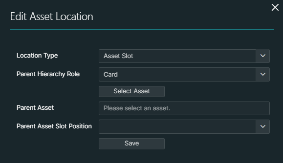 Asset location configuration