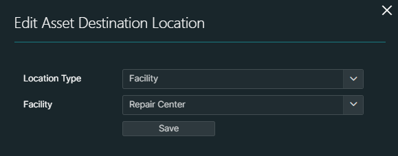 Asset destination location wizard