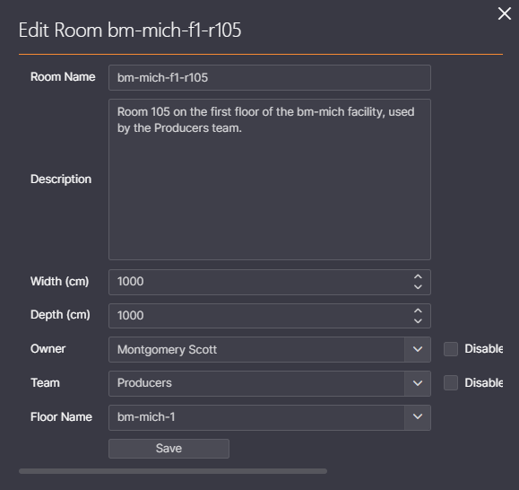 Room information wizard