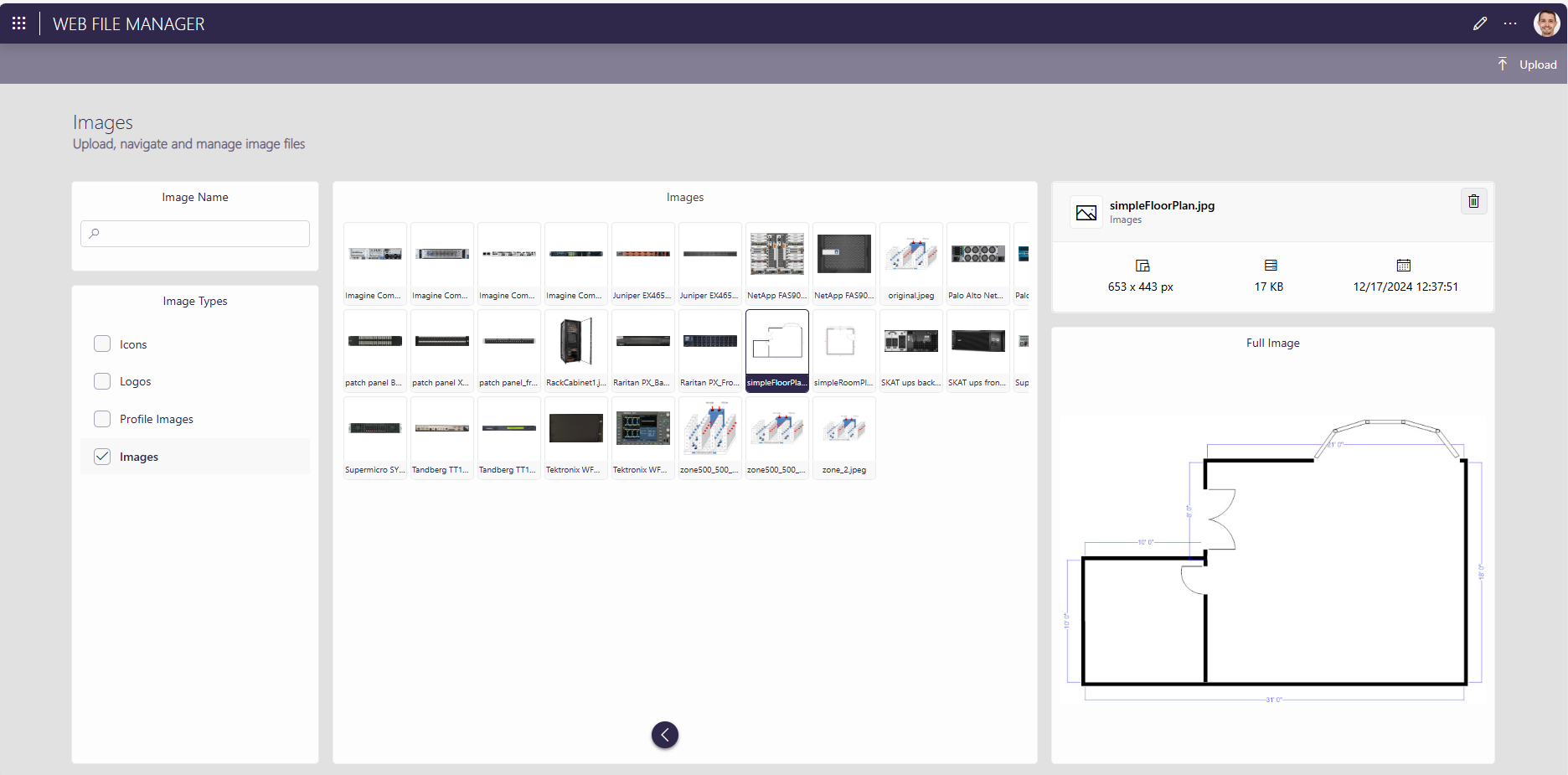 Web File Manager Main Page