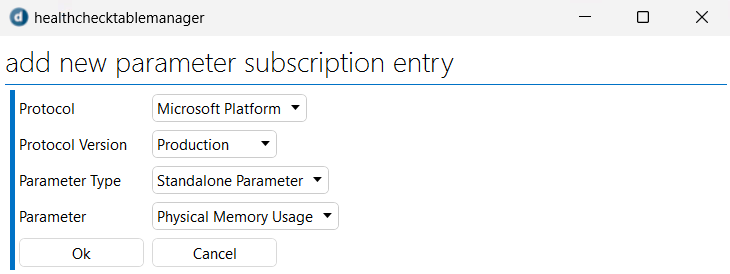 Memory usage subscription settings for Windows