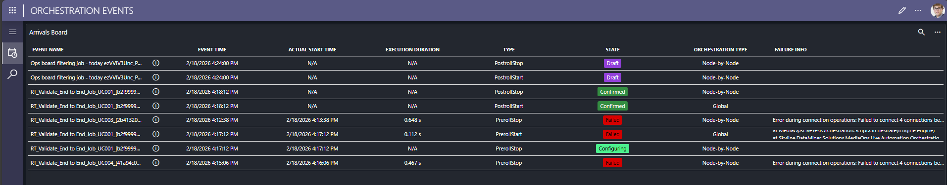 Orchestration Events app