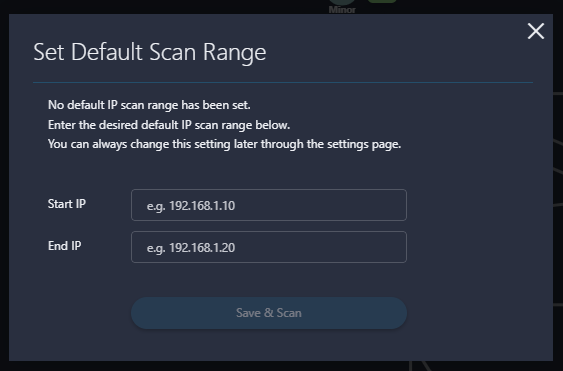Set the default scan range