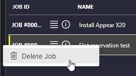 Delete job option