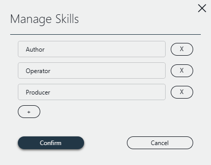 Skills panel