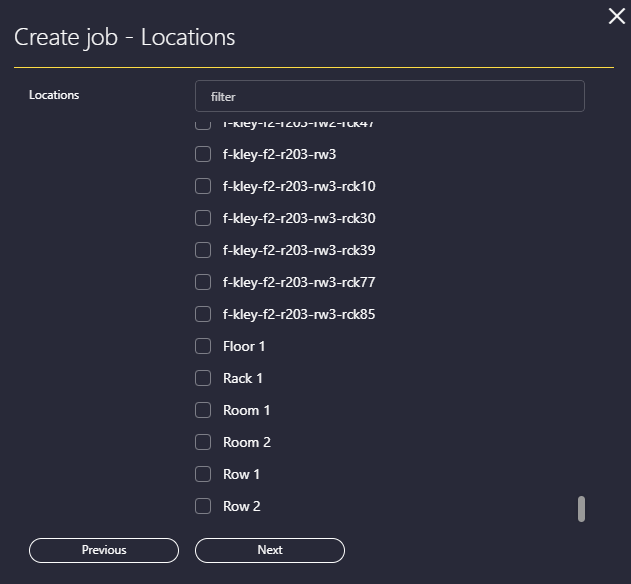 Create job - Locations