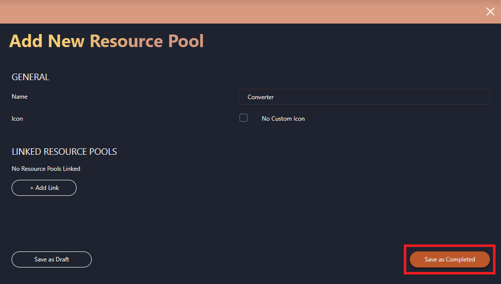 New Converter resource pool