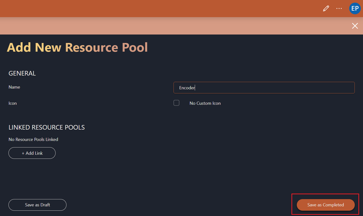 New Resource Pool Form