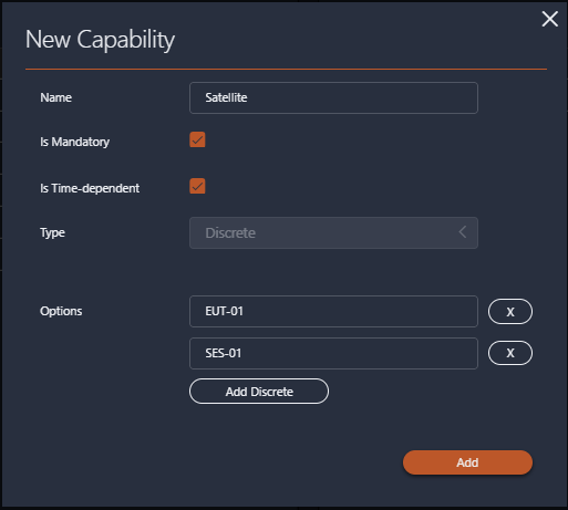 New capability configuration