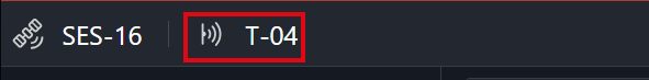 The transponder name button in the header of the Slots panel