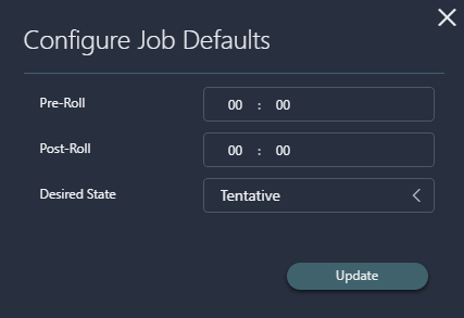App Configuration Job Defaults