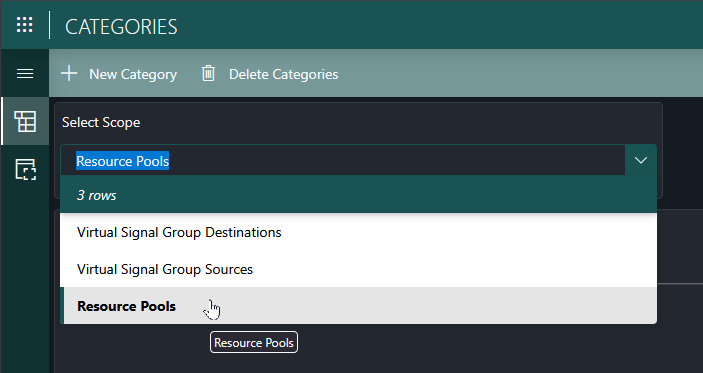 Filtering resource pools by category | DataMiner Docs