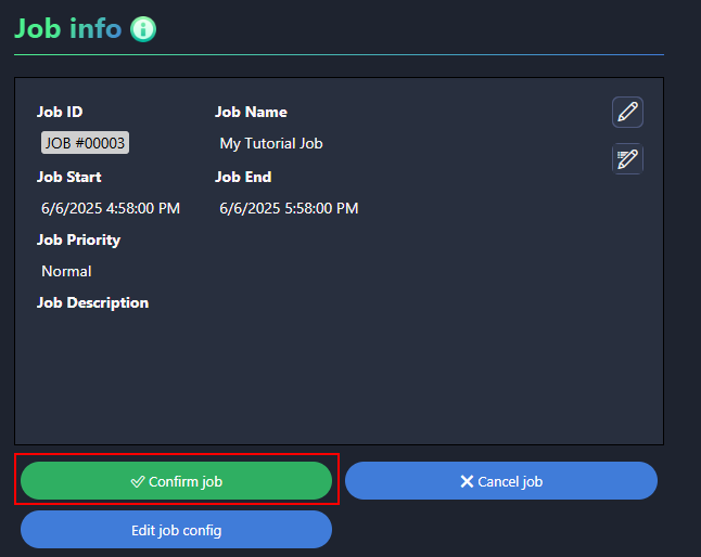 Confirm Job