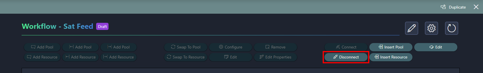Button to remove the selected connections