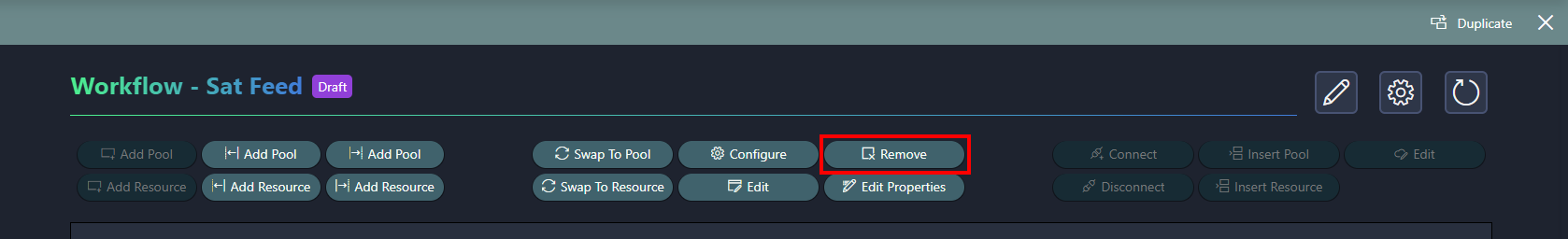 Button to remove one or more selected nodes
