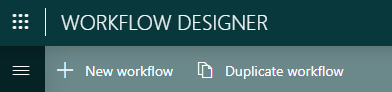 Workflow Designer header bar