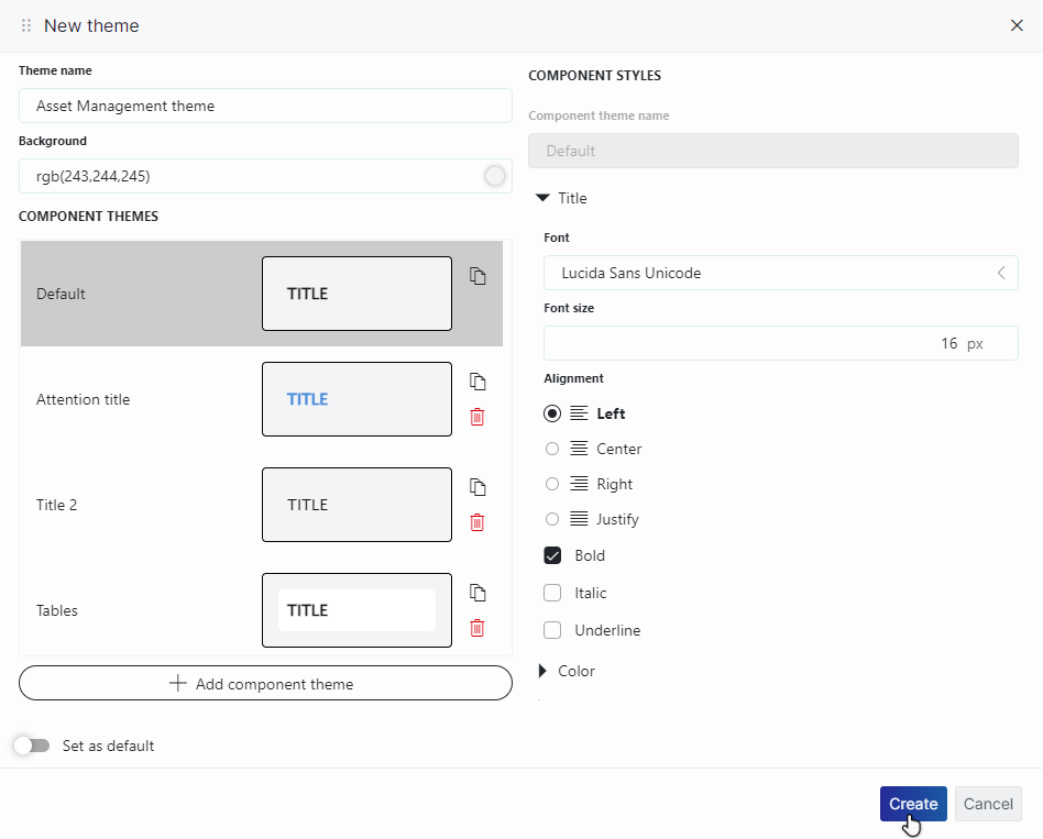 Asset Management theme