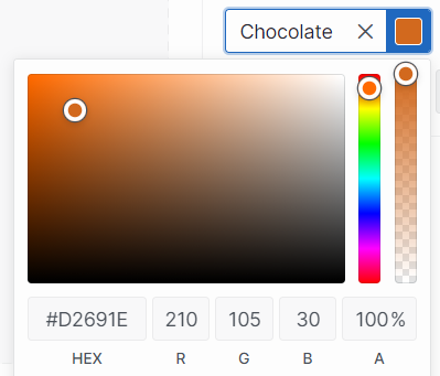 RGB or hex or HTML