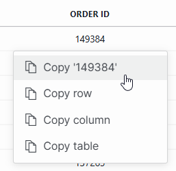Copy table data