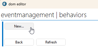 Dom Editor new behavior definition