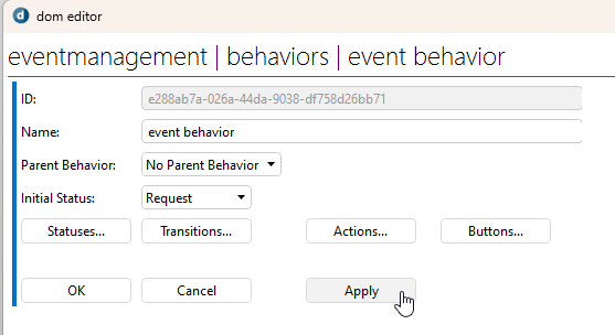 Dom Editor apply behavior