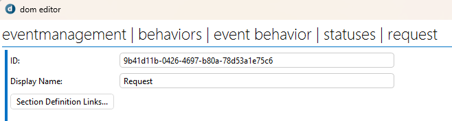 Dom Editor section definition links