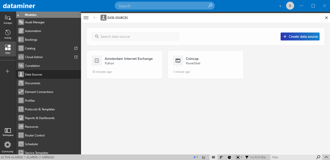 Data Sources module