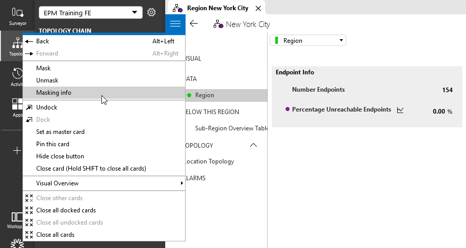 Masking info option