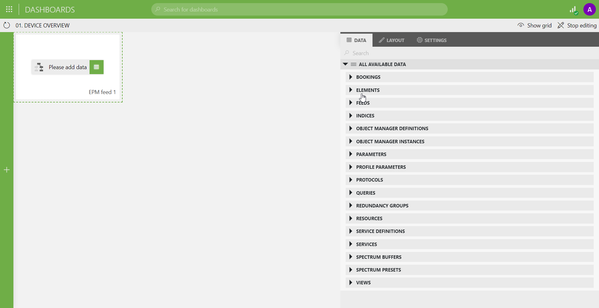 Adding data to the EPM feed component