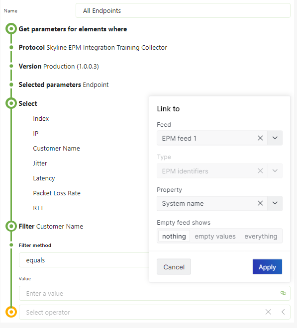 Query configuration