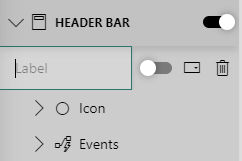 Header bar button config