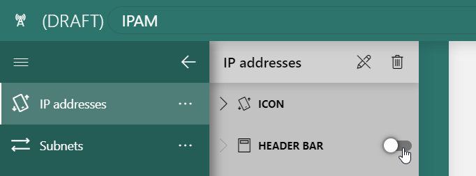 Enable a header bar