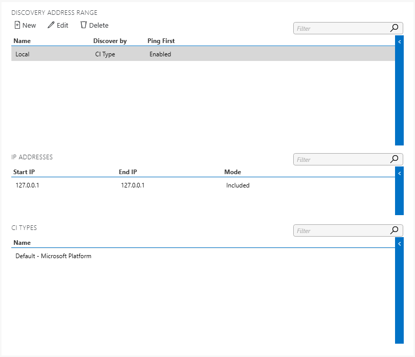 Scan range configuration result