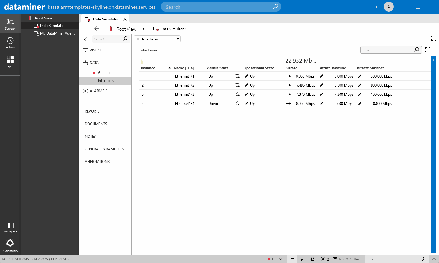 Configure relative alarming