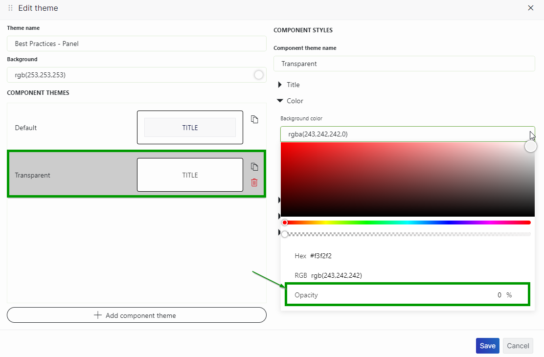 Transparent theme