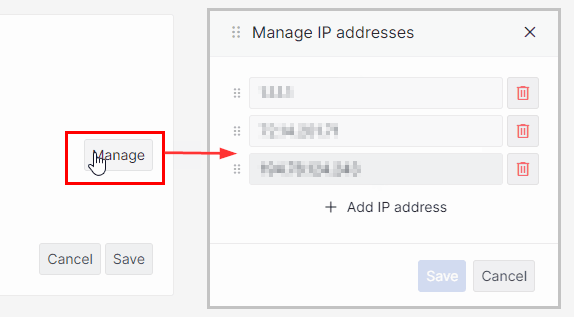 Managing IP addresses