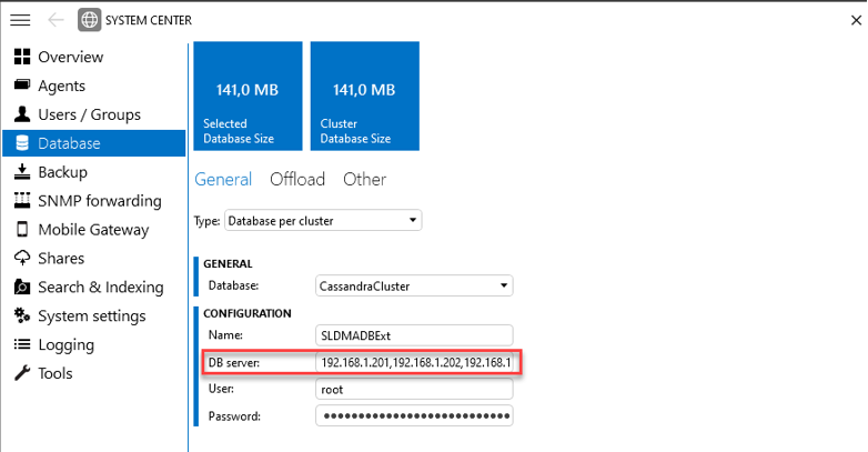 Example of System Center configuration