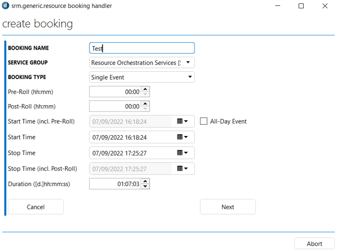 Step 1 of the resource orchestration wizard