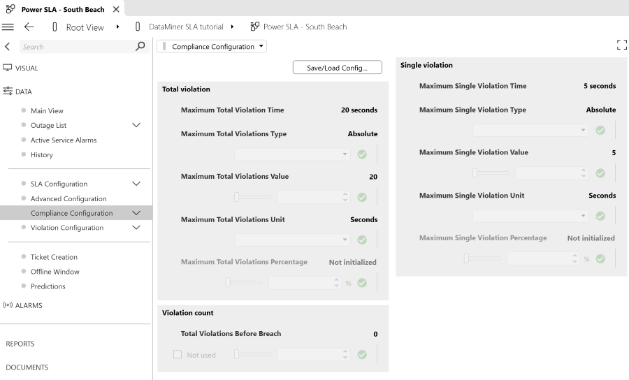 Compliance configuration