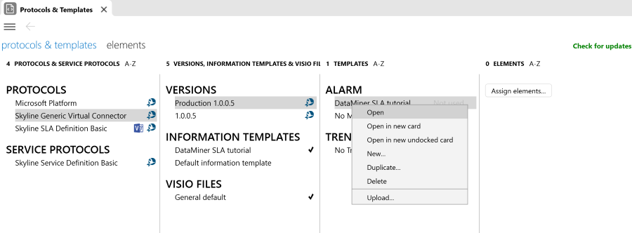 Open DataMiner SLA tutorial alarm template