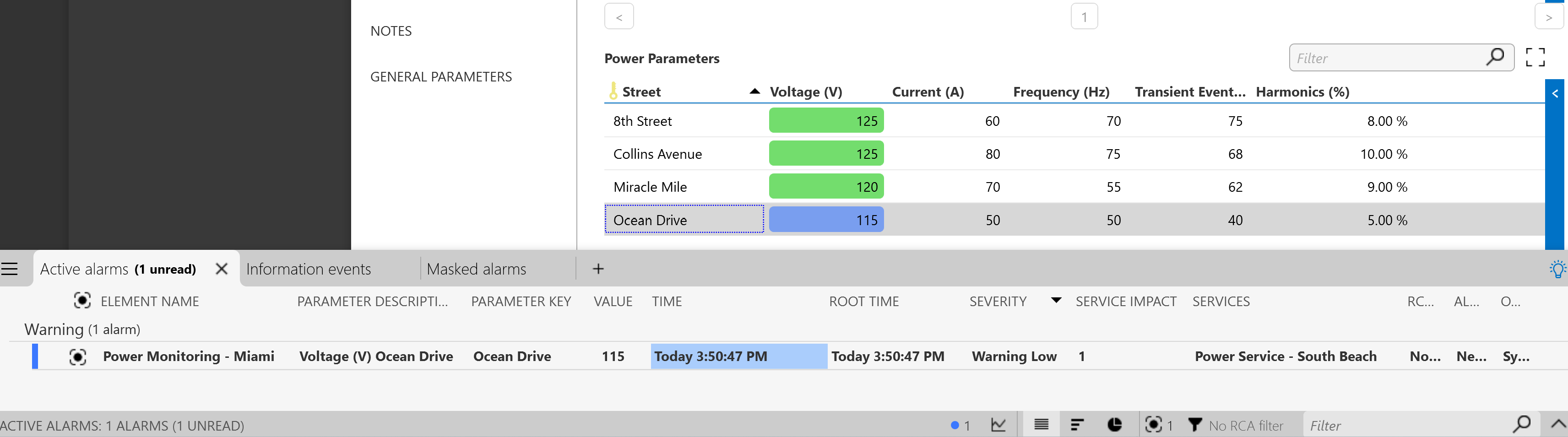 Voltage alarm