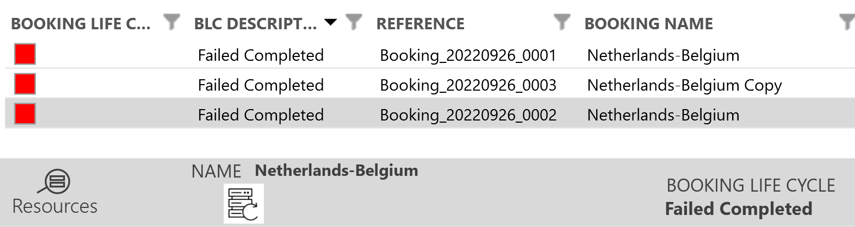 Bookings page with custom icon