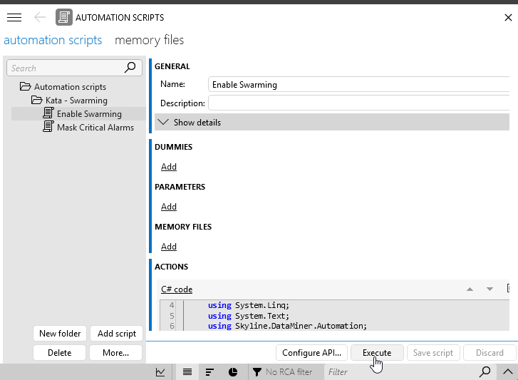 Execute the Enable Swarming script