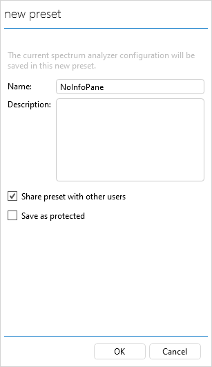 Create the NoInfoPane preset