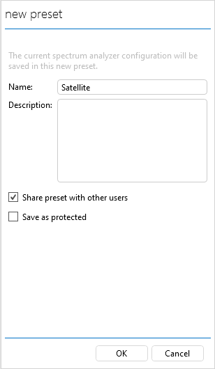 Saving the Satellite preset