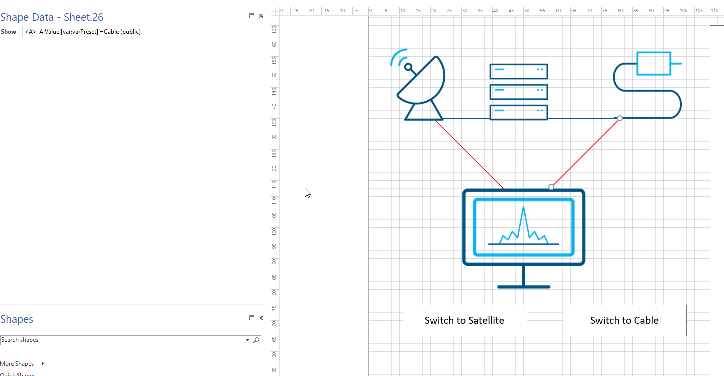 Add Show shape data with condition