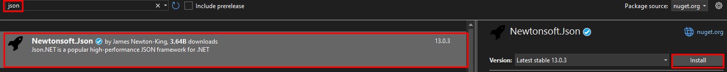 Install Newtonsoft.Json